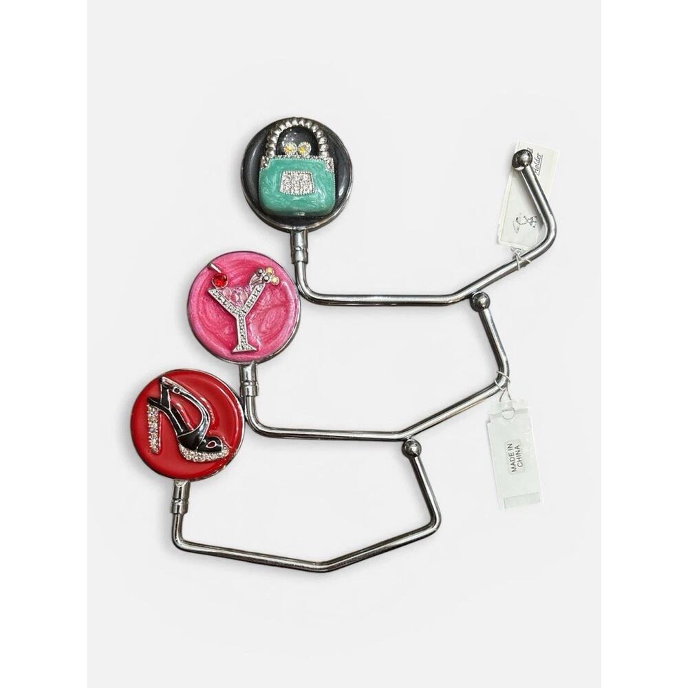 SPRING STREET JEWELED MARTINI, HEEL,BAG 3PC SET HANDBAG HANGER